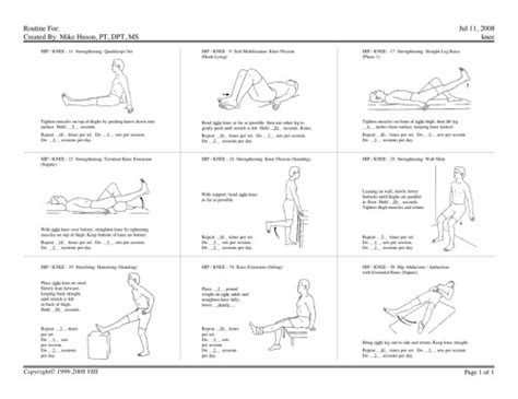 Exercise Routine: Exercise Program Knee Replacement