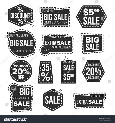 Sale Banners Set Vector Craft Blade Stock Vector (Royalty Free ...