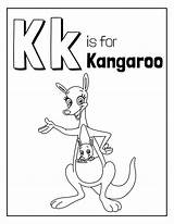 K Is For Kangaroo Coloring Page sketch template