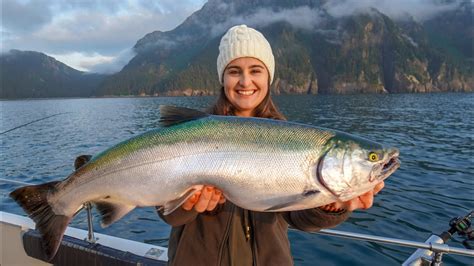 WILD Caught ALASKAN SALMON! Catch, Clean & Cook! Seward, Alaska Fishing ...