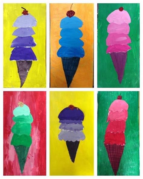 Exploring Art: Elementary Art: 3rd Grade Tint/Shade Ice Cream Cones | Elementary art projects ...