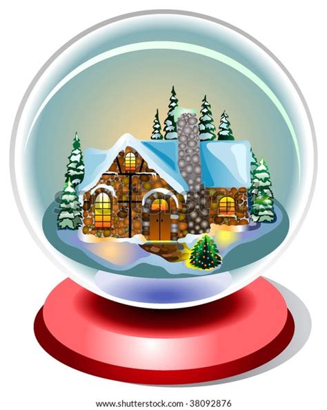 Snow Globe House Stock Vector (Royalty Free) 38092876