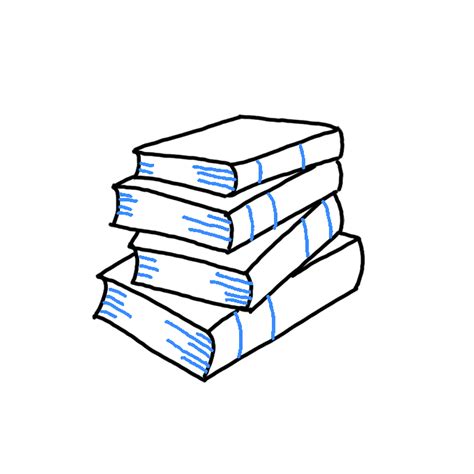 How to Draw a Stack of Books - Step by Step Easy Drawing Guides - Drawing Howtos