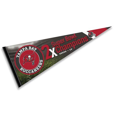 Tampa Bay Buccaneers 2 Time Super Bowl Champions Pennant Flag - State ...