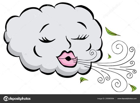 Stockillustratie van Een Afbeelding Van Een Meisje Cloud Waait Wind ...