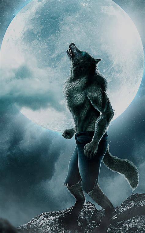 Werewolf, wolfman, moon, wolf, wolves, HD phone wallpaper | Peakpx