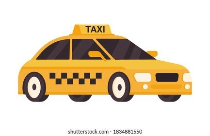 Yellow Taxi Car Isolated On White Stock Vector (Royalty Free) 1834881550 | Shutterstock