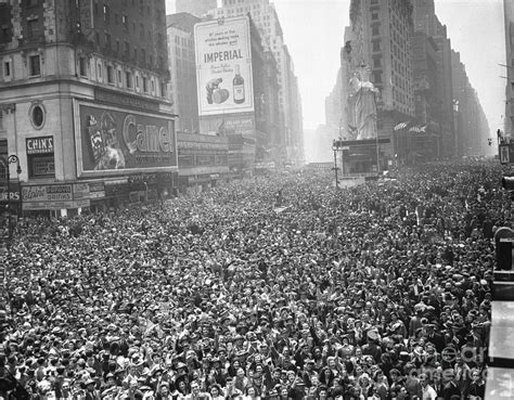 Massive Crowd Celebrating End Of World by Bettmann