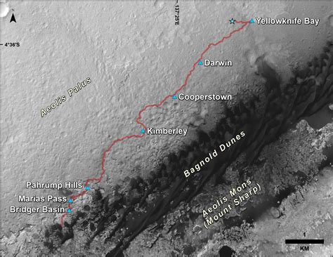 Curiosity Rover's Traverse, First 1,185 Sols on Mars – NASA Mars ...