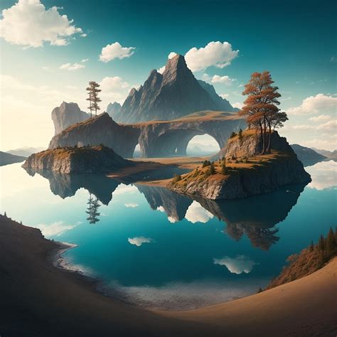 Premium AI Image | Imaginary landscapes