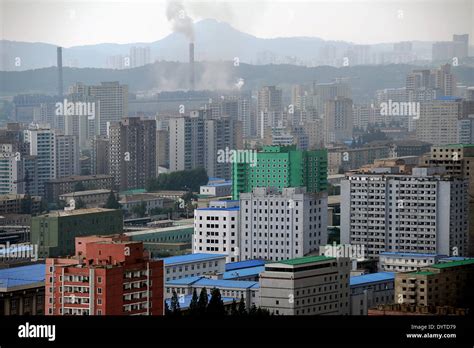 An aerial view of downtown Pyongyang Stock Photo - Alamy