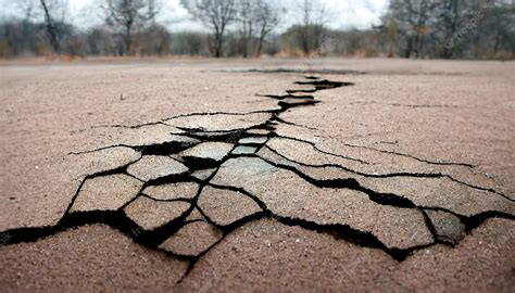 Premium Photo | Ground cracks breaks on land surface from earthquake