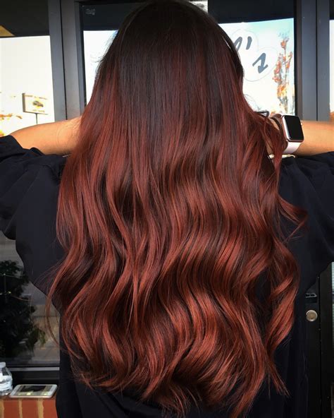 Red balayage deep red hair color | Instagram : @jessqhair #redombre | Deep red hair, Red ...