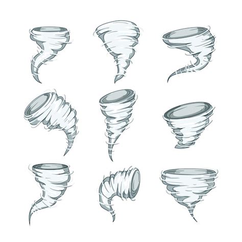 Premium Vector | Tornado set cartoon vector illustration