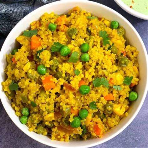 Quinoa Pulao / Pilaf in Instant Pot Pressure Cooker - Indian Veggie Delight