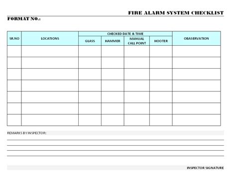 Fire Alarm Inspection Report Template