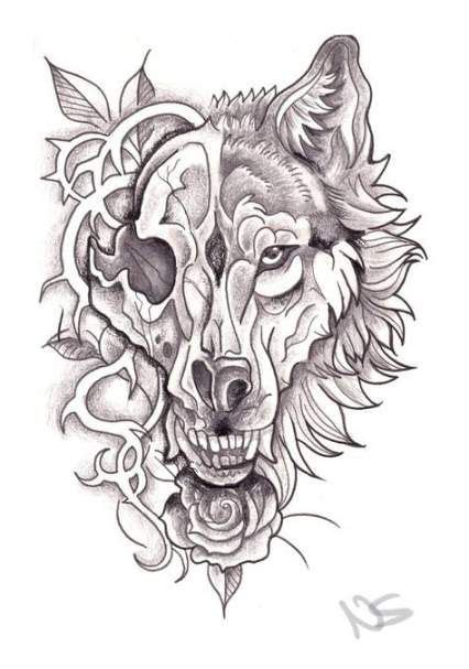 61+ Ideas Skull Art Tattoo Sketches Wolves #tattoo #art | Crânio de ...