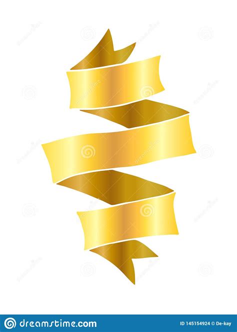 Golden Vintage Ribbon Banner Stock Vector - Illustration of celebration, design: 145154924