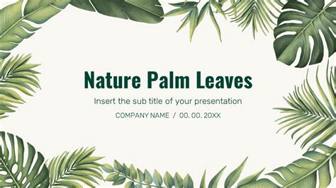 Nature Palm Leaves Presentation Template - Google Slides PowerPoint