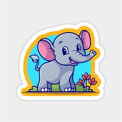 Cute Elephant Smiling Cartoon Vector Icon Illustration - Elephant ...