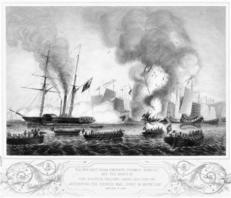 First Opium War 1841 Nthe East India CompanyS Steamer Nemesis And Other ...