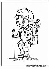 Hiking Coloring Page sketch template