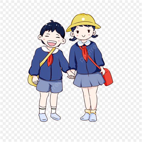 Cartoon School Children In Uniform