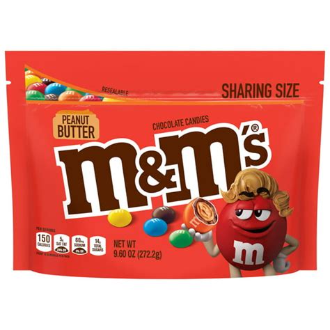 M&M'S Peanut Butter Chocolate Candy Sharing Size Bag, 9.6 oz - Walmart ...