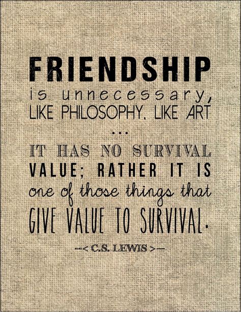 C.S. Lewis friendship quote typography print birthday gift for