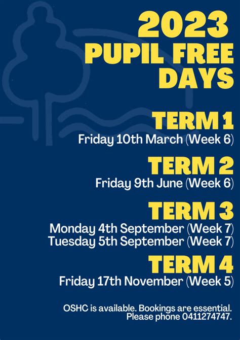 Important Dates: 2023 Pupil Free Days