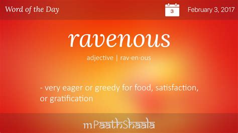 Definitions, Synonyms & Antonyms of ravenous – Word of the Day | Uncommon words, Weird words, Words