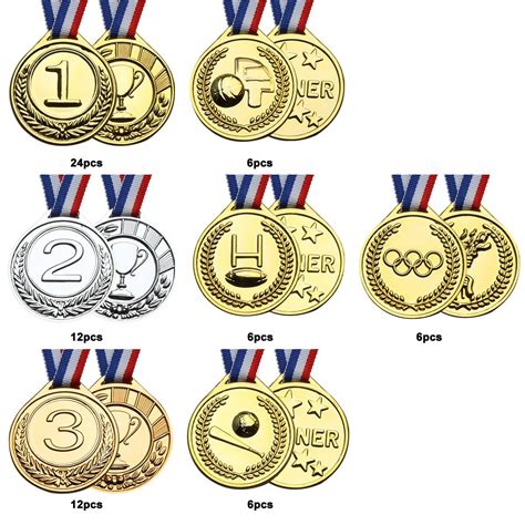 Joyin Toy 72 PCs Gold Medals for Party Favors, Classroom Rewards, Game Prizes (Gold, Silver ...