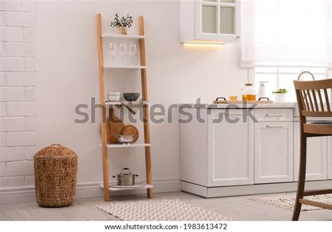 Stylish Kitchen Room Interior Wooden Ladder Stock Photo 1983613472 | Shutterstock