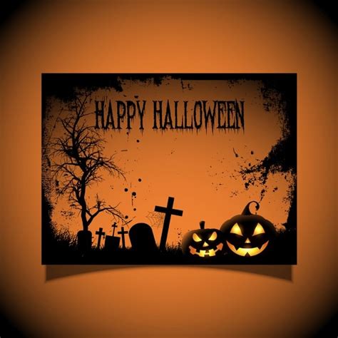 Orange card for halloween | Free Vector