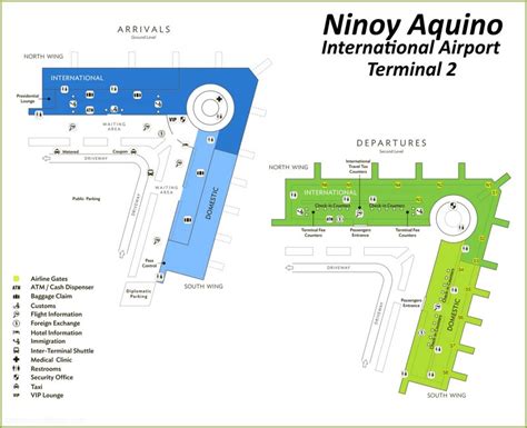 Ninoy Aquino International Airport Terminal 2 Map - Ontheworldmap.com