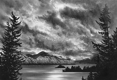 Photo-realistic Landscape Drawings in Graphite by Doug Fluckiger | Landscape drawings, Landscape ...