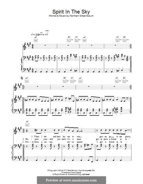 Spirit in the Sky by N. Greenbaum - sheet music on MusicaNeo