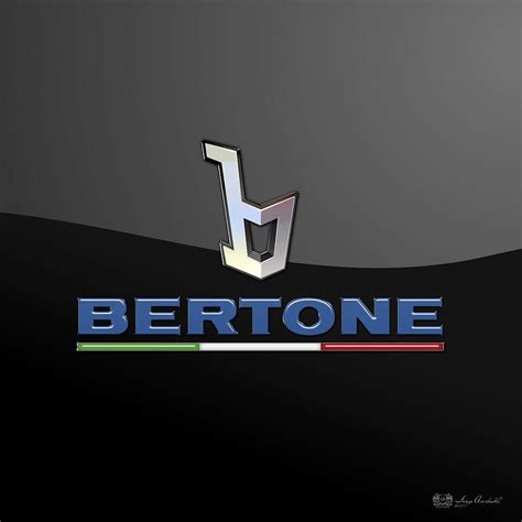 Bertone 3d Badge-logo On Black by Serge Averbukh | Badge logo, Emblem ...