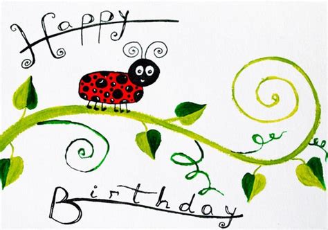 Ladybug birthday card HAPPY BIRTHDAY ladybug Birthday by artbyasta