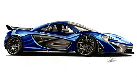 Realistic Car Drawing - McLaren P1 - Time Lapse - YouTube