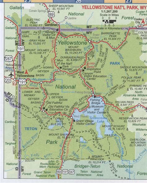 A Map Of Yellowstone National Park - London Top Attractions Map