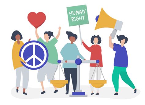 Crowd of protestors rallying to support human rights - Download Free Vectors, Clipart Graphics ...