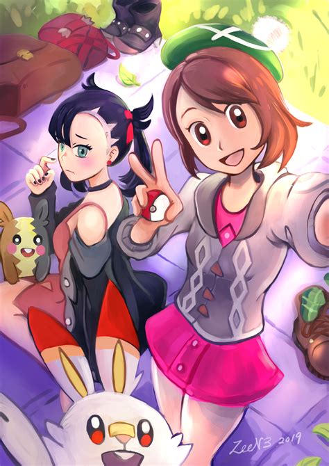 ArtStation - Pokemon Sword and Shield _ Selfie with Marnie FanArt