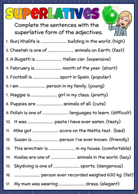 Suoerlatives - Interactive worksheet | Learn english words, Learn ...