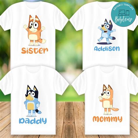 Printable Bluey Family Matching Shirt Digital File DIY | Sunmily