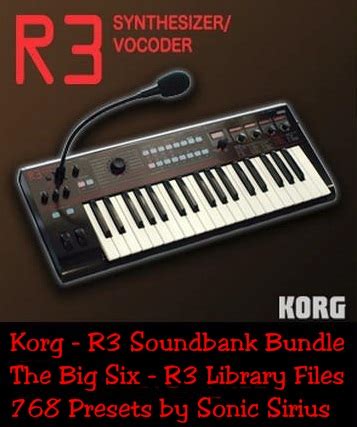 Korg - R3 Synthesizer - The Big Six - Free Soundbank Bundle by Sonic Sirius - R3 Library File