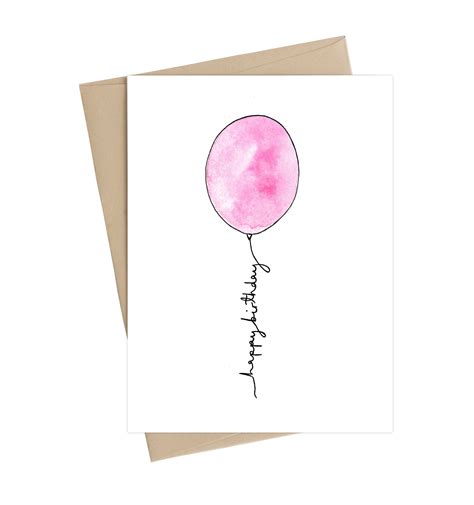 Birthday Balloon Card // Happy Birthday Watercolour - Etsy Canada