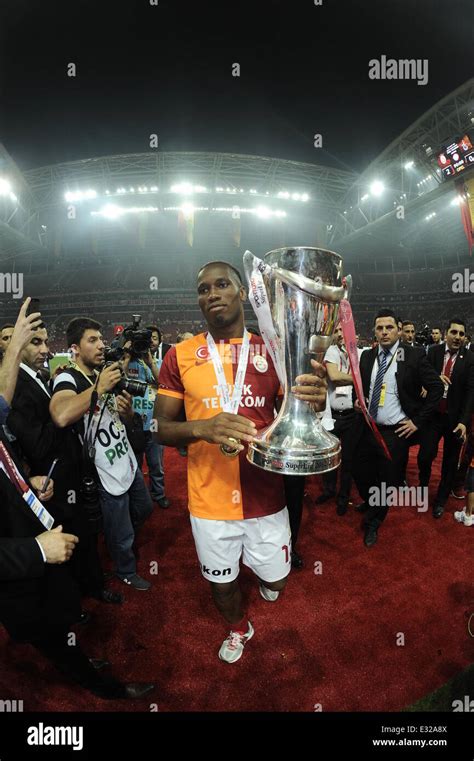 Galatasaray Players with the Championship Trophy, celebrate winning their record 19th Turkish ...