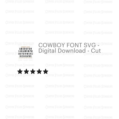 COWBOY FONT SVG Digital Download Cut File Printable Iron | Etsy