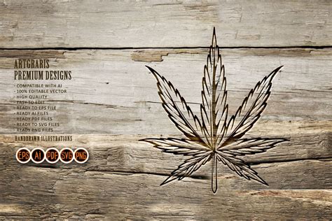 Classic Organic Weed Leaf Plant Logo Graphic by artgrarisstudio ...